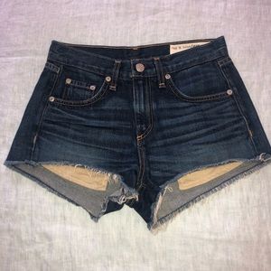 Rag & Bone Dark Wash Denim Shorts